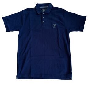 Vintage Beverly Hills Polo Club Navy Blue Polo Shirt SZ M Pony Preppy Classic